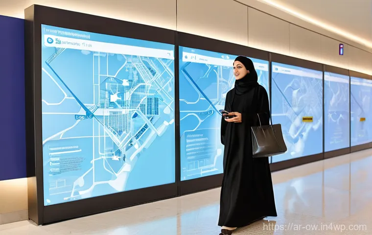 실내 위치 추적 기술의 법적 규제와 고려사항 - **Prompt 1: Seamless Indoor Navigation in a Modern Middle Eastern Setting**
"A young adult, dres...