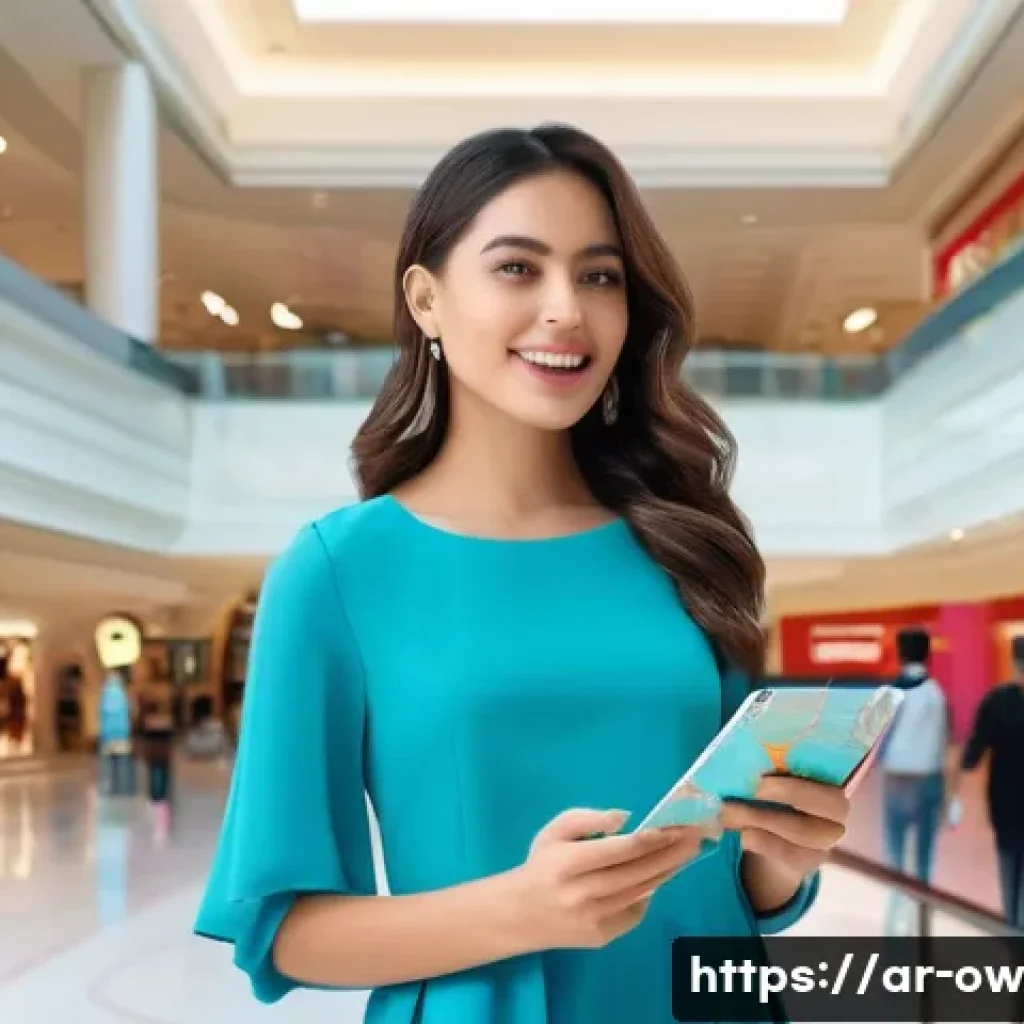 실내 위치 추적 기술의 사용자 인터뷰 및 피드백 - **Prompt:** A vibrant, bustling scene inside a grand, modern shopping mall, reminiscent of architect...