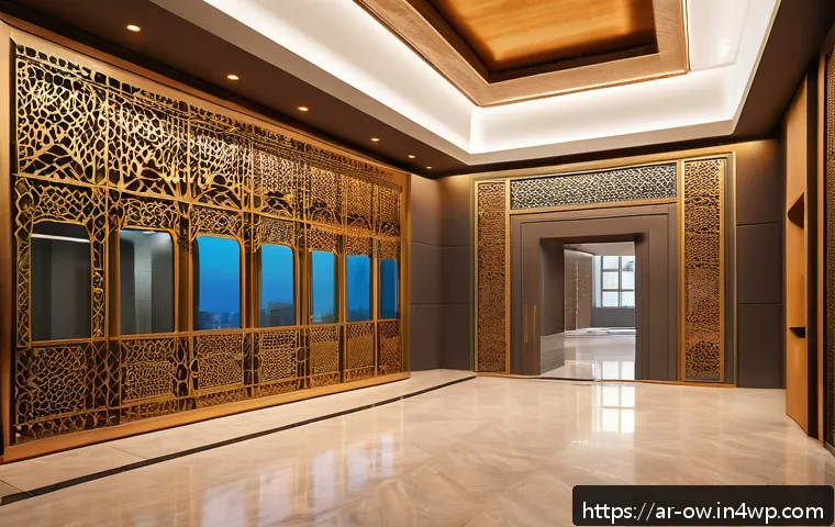실내 위치 추적 기술의 기능 비교 분석 - A modern indoor office environment in a Middle Eastern commercial building, featuring visible Wi-Fi ...