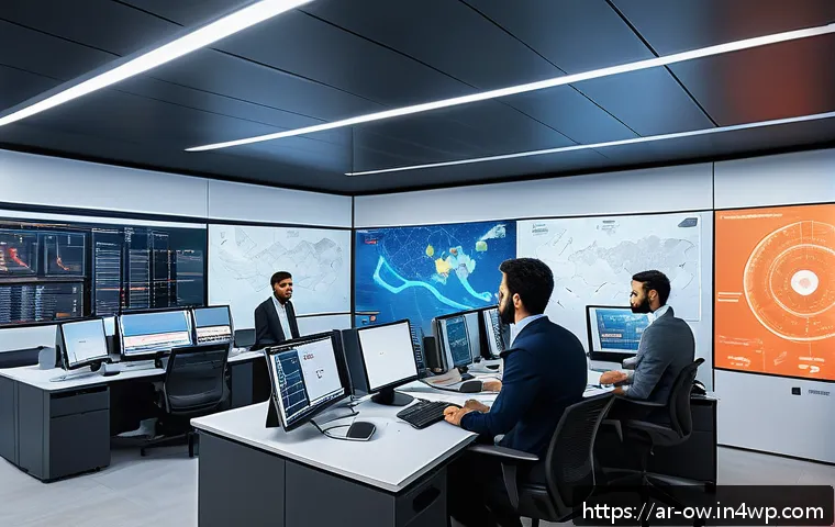 실내 위치 추적 기술의 피드백 루프 설계 - A sophisticated indoor positioning system control room scene in a modern Middle Eastern office build...